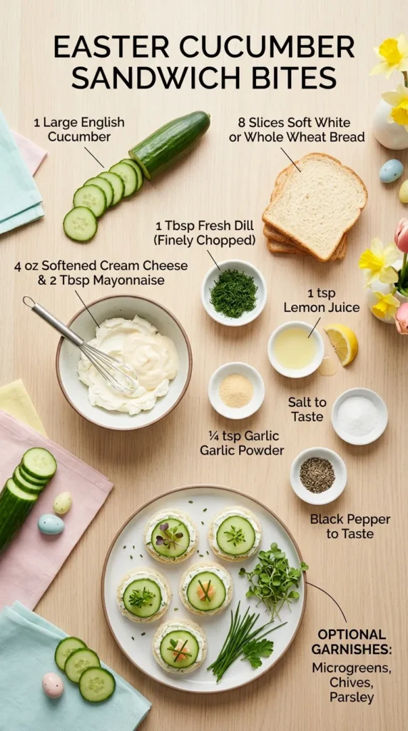 Ingredients For Easter Cucumber Sandwich Bites