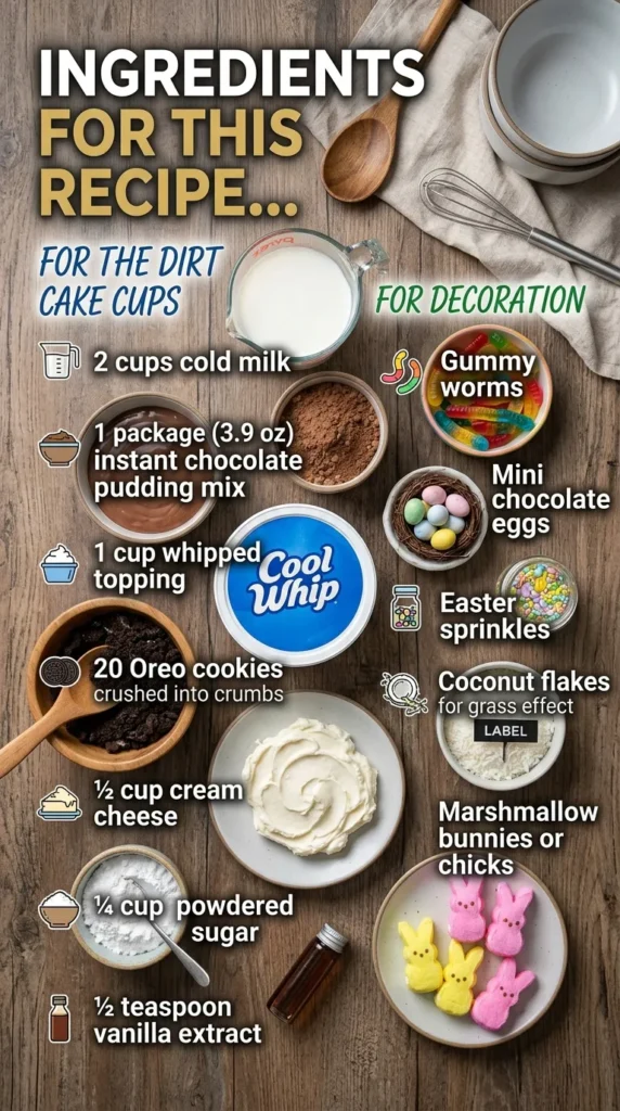 Ingredients For This Recipe Easter Dirt Cake Cups
