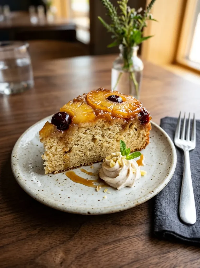 Light Pineapple Upside Down Cake With Spiced Ginger