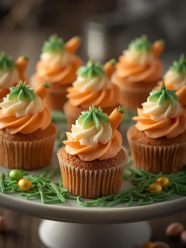 Mini Easter Carrot Cupcakes