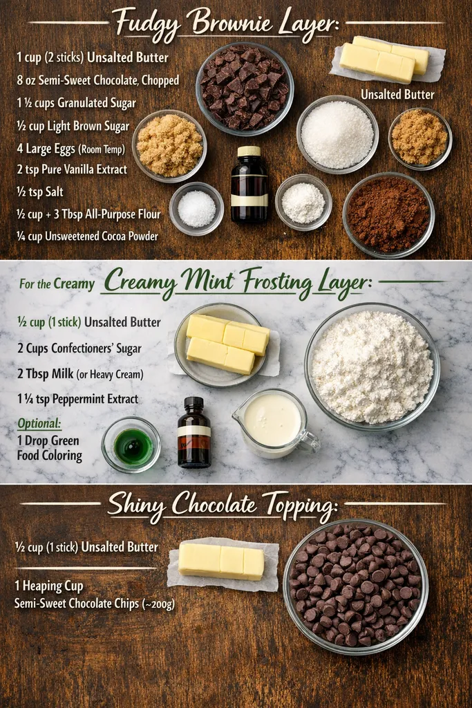 Mint Chocolate Brownies Ingredient Layout Mint Chocolate Brownies