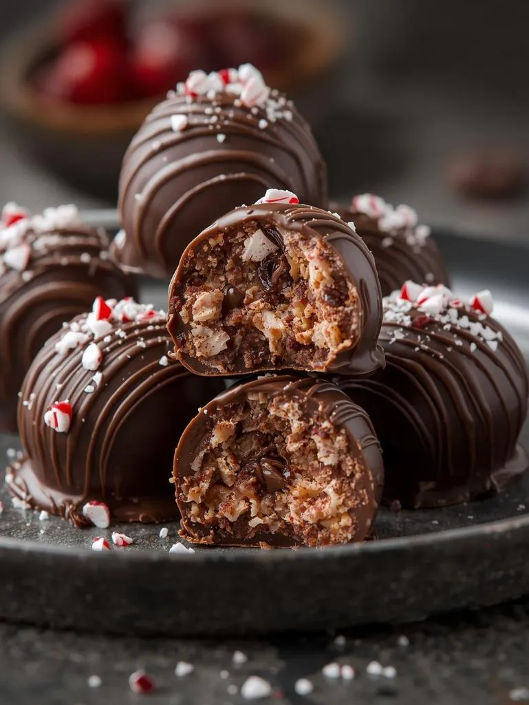 Peppermint Bark Baileys Truffles