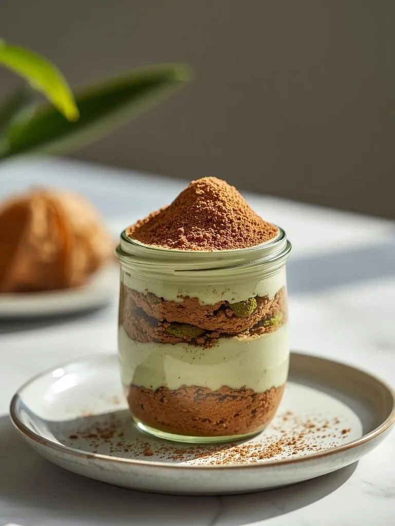 Single Serve Matcha Tiramisu In Jars