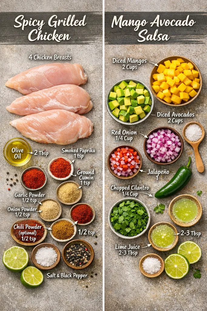 Spicy Grilled Chicken With Mango Salsa