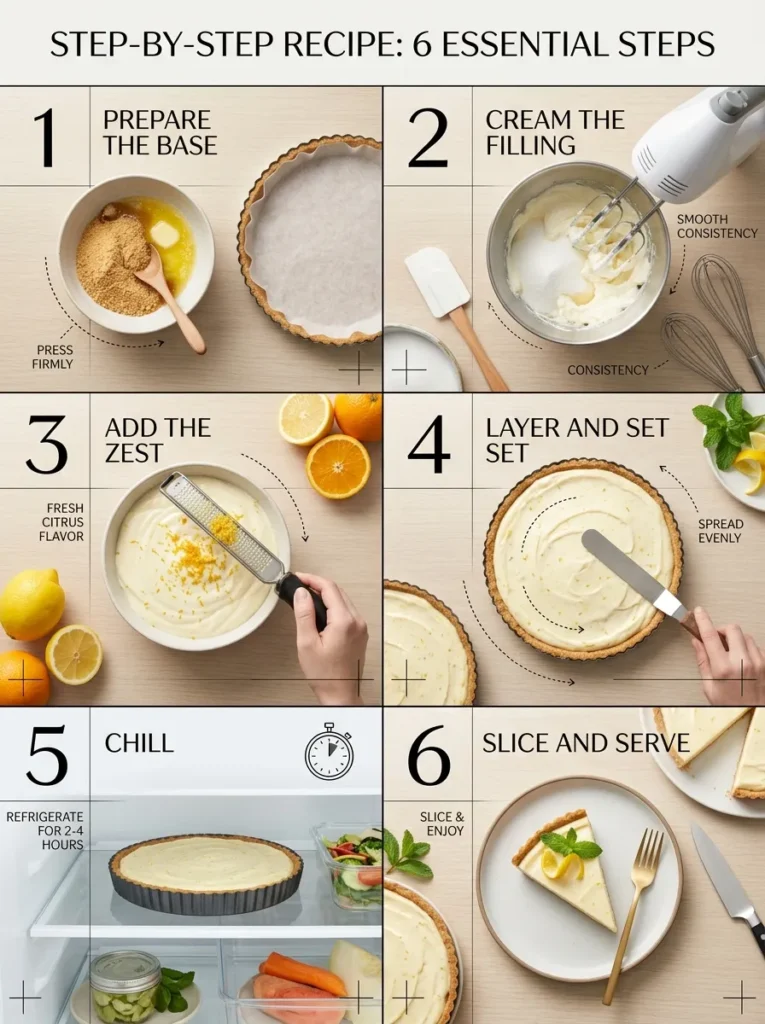 Step By Step Instruction Easy No Bake Lemon Cheesecake Bars