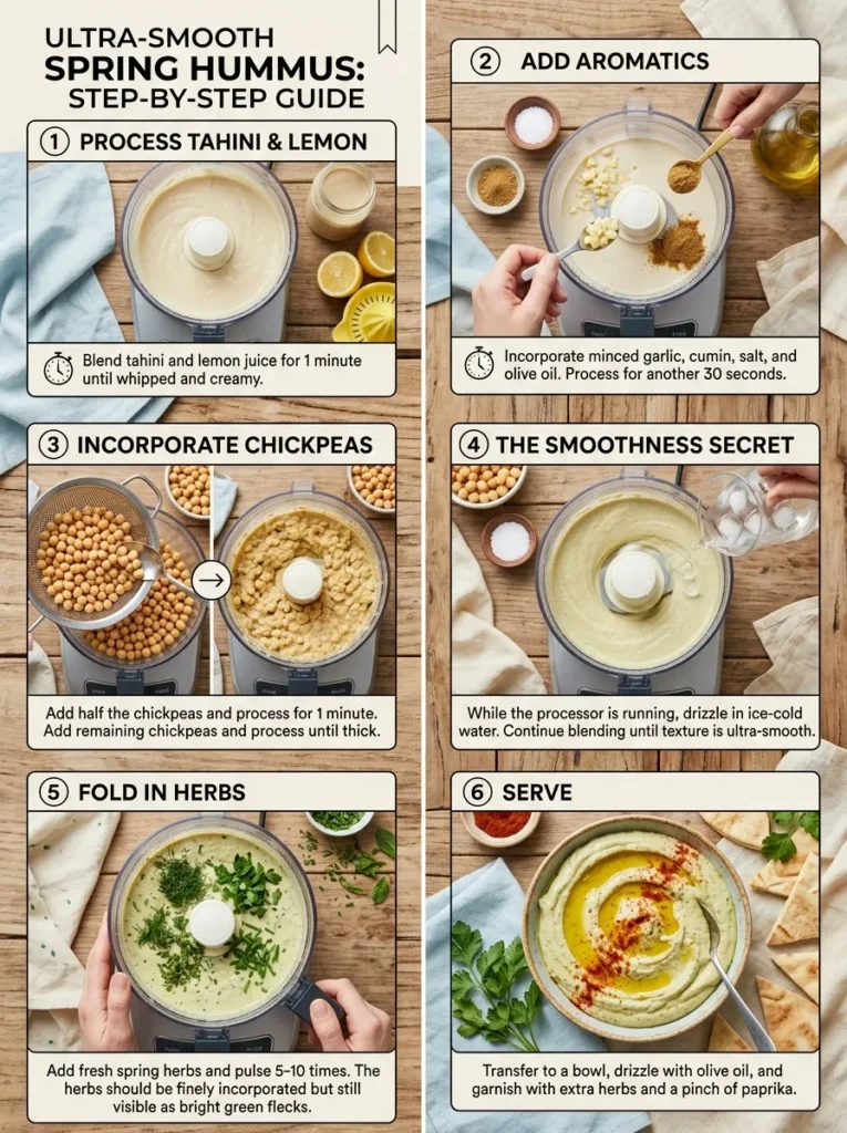 Step By Step Instructions Best Homemade Hummus With Spring Herbs