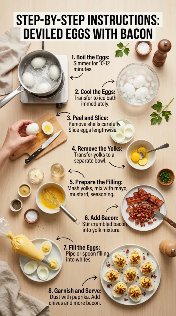 Step By Step Instructions Deviled Bacon Eggs