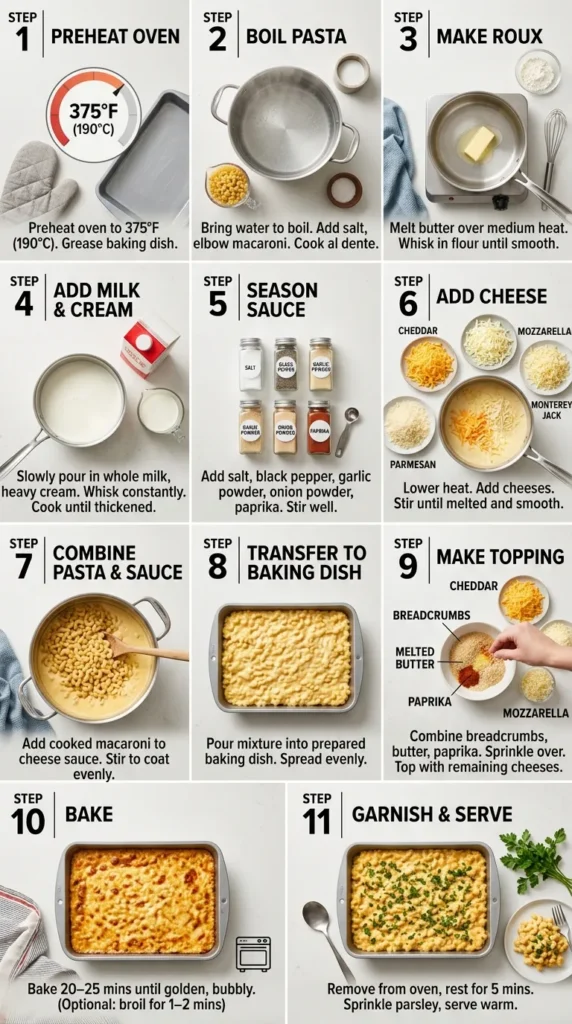 Step By Step Instructions Easter Baked Mac And Cheese