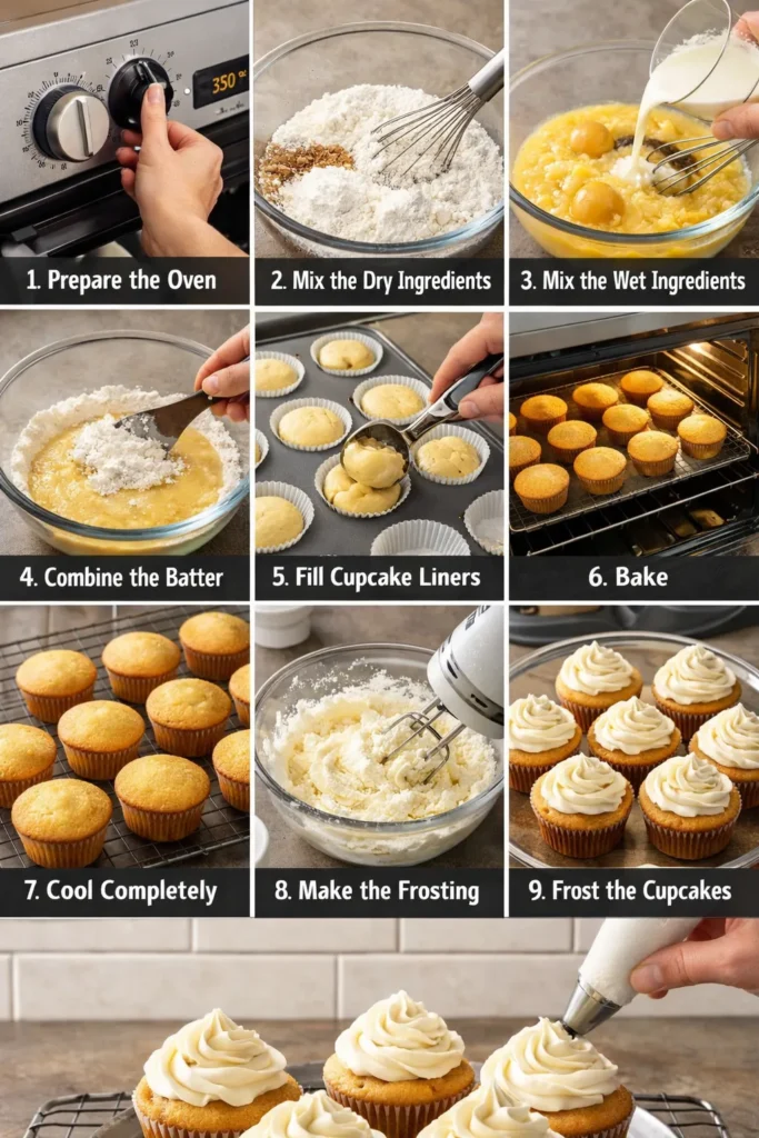 Step By Step Instructions Easter Carrot Cake Cupcakes