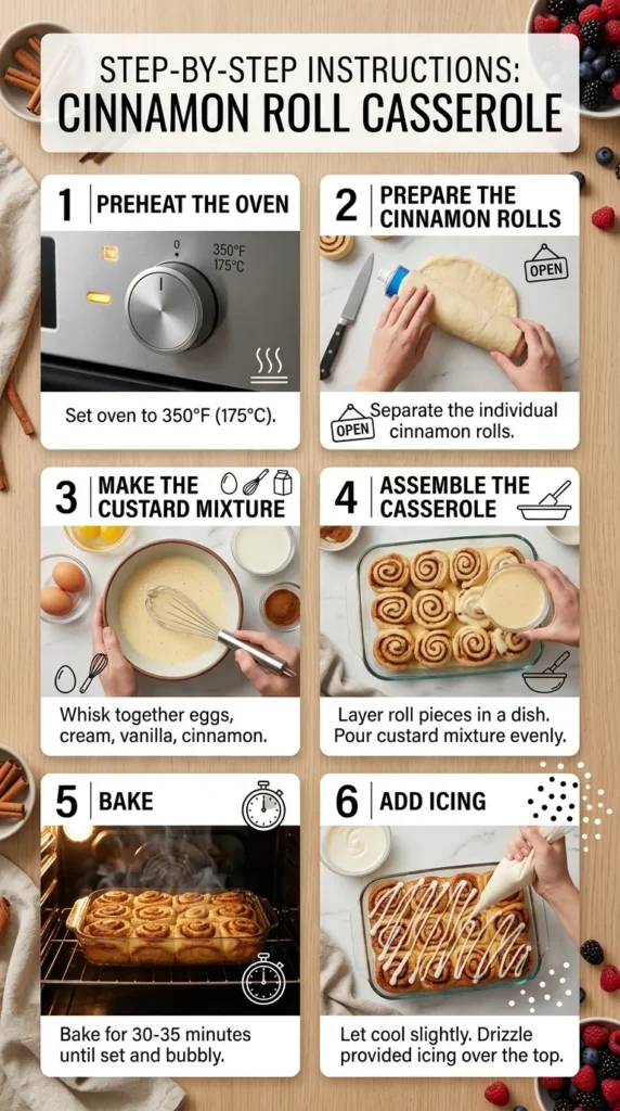 Step By Step Instructions Easter Cinnamon Roll Casserole