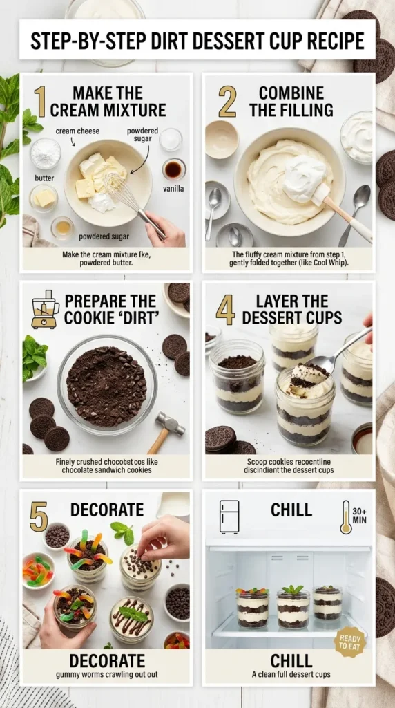 Step By Step Instructions Easter Dirt Cake Cups