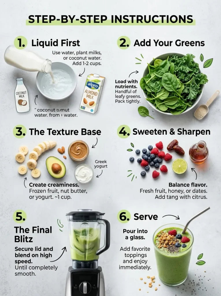Step By Step Instructions Healthy Earth Day Green Smoothies