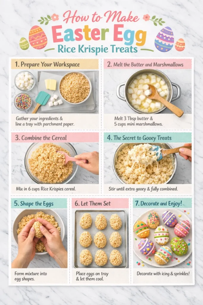 Step By Step Instructions How To Make Easter Egg Rice Krispie Treats Easter Egg Rice Krispie Treats