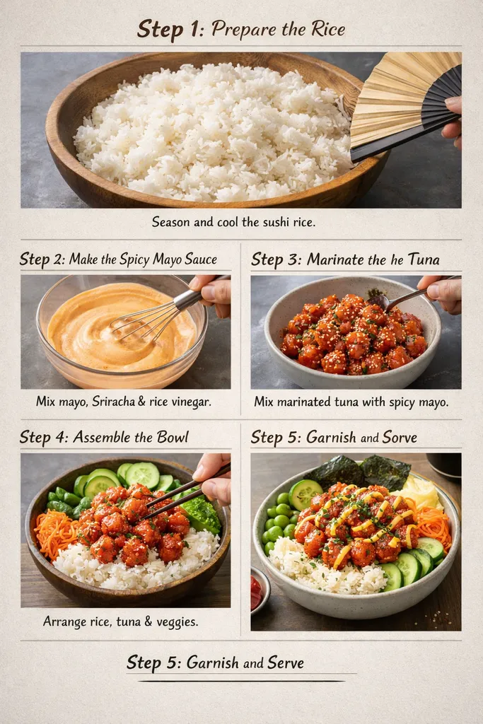 Step By Step Instructions Spicy Tuna Poke