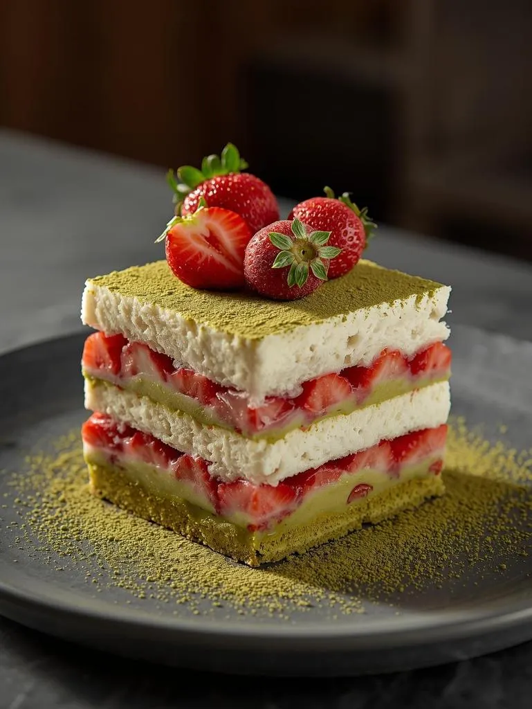 Strawberry Matcha Tiramisu