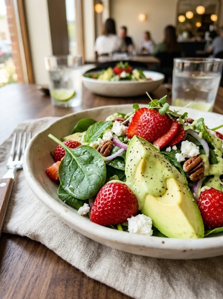 Variation Aesthetic Strawberry Spinach Salad Wait Avocado Cream Best Fresh Strawberry Spinach Salad