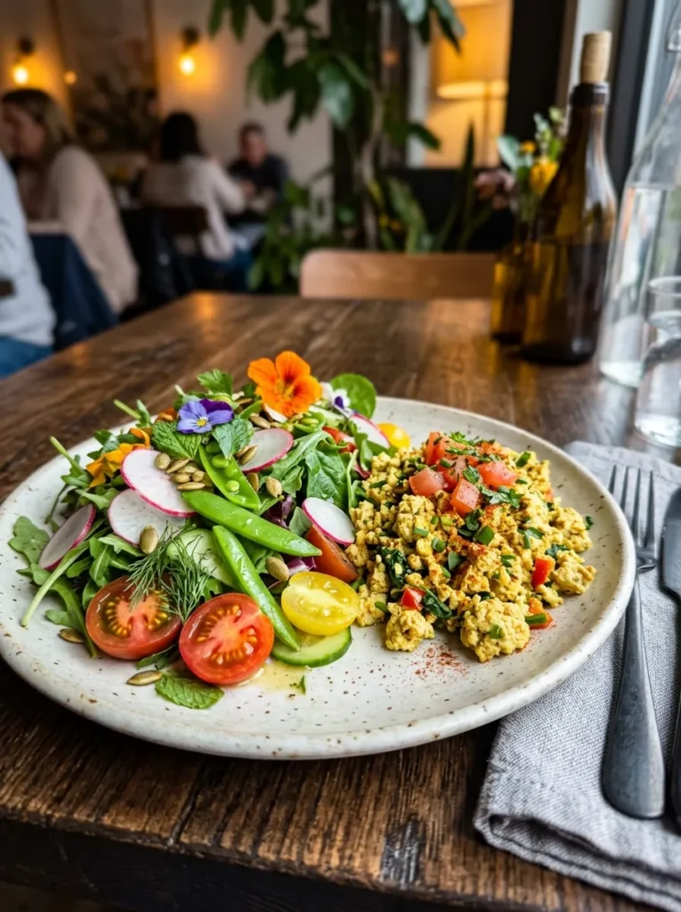 Variation Vegan Spring Salad Wait Tofu Scramble
