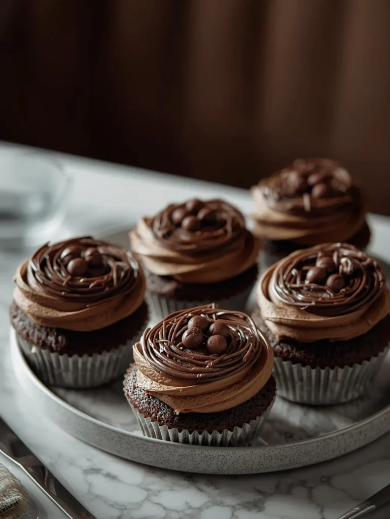 Vegan Chocolate Nest Cupcakes
