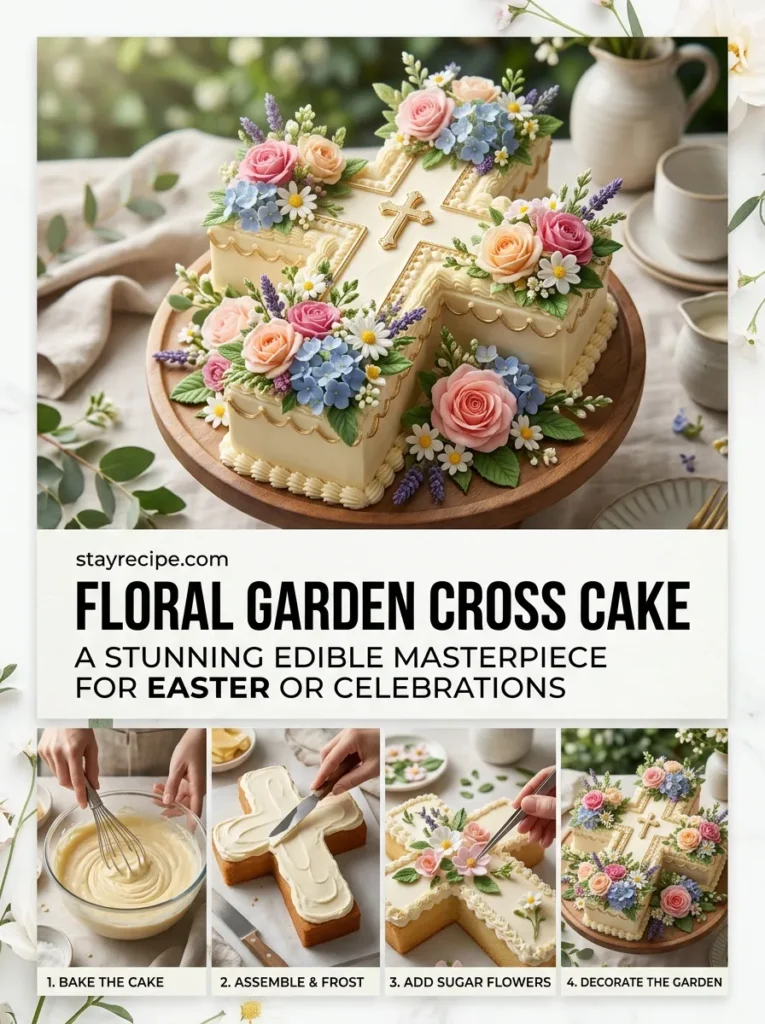 1  Floral Garden Cross Cake