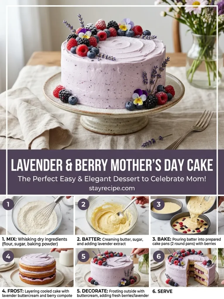 1  Lavender Berry Mothers Day Cake
