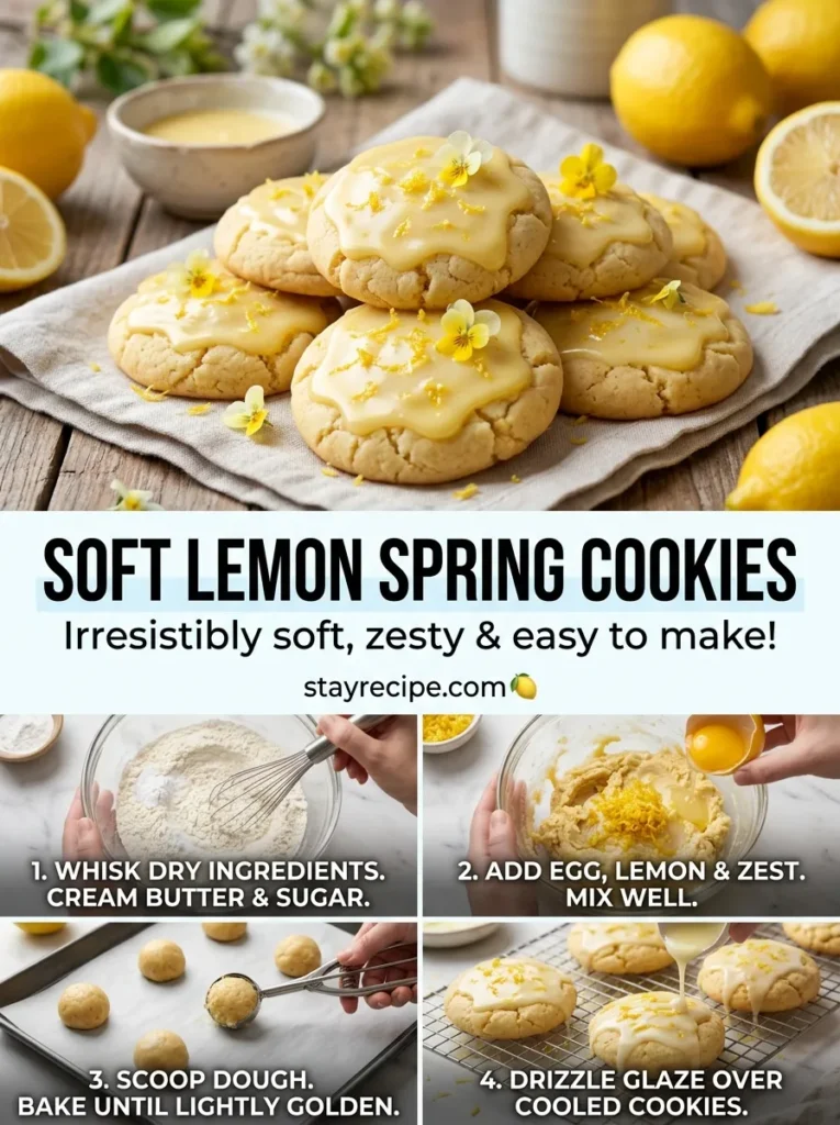 1  Soft Lemon Spring Cookies With Glaze