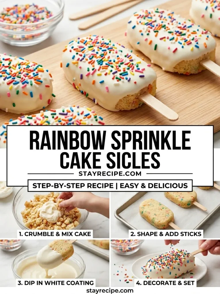 1 Rainbow Sprinkle Cake Sicles