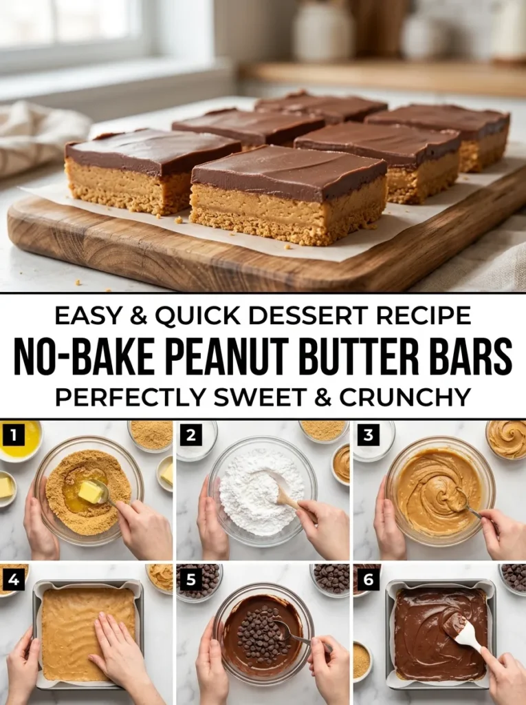 10  No Bake Peanut Butter Bars