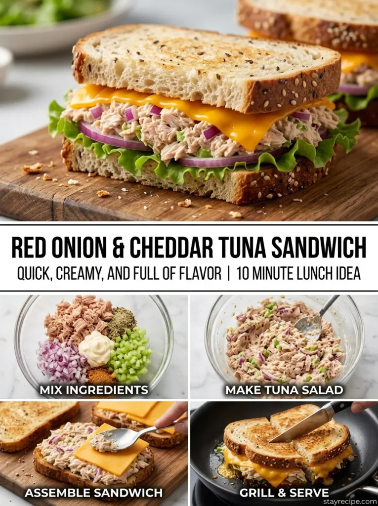 10  Red Onion Cheddar Tuna Sandwich