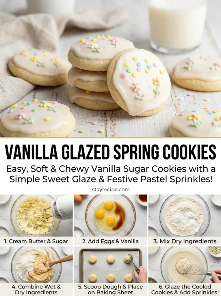 10  Vanilla Glazed Spring Cookies