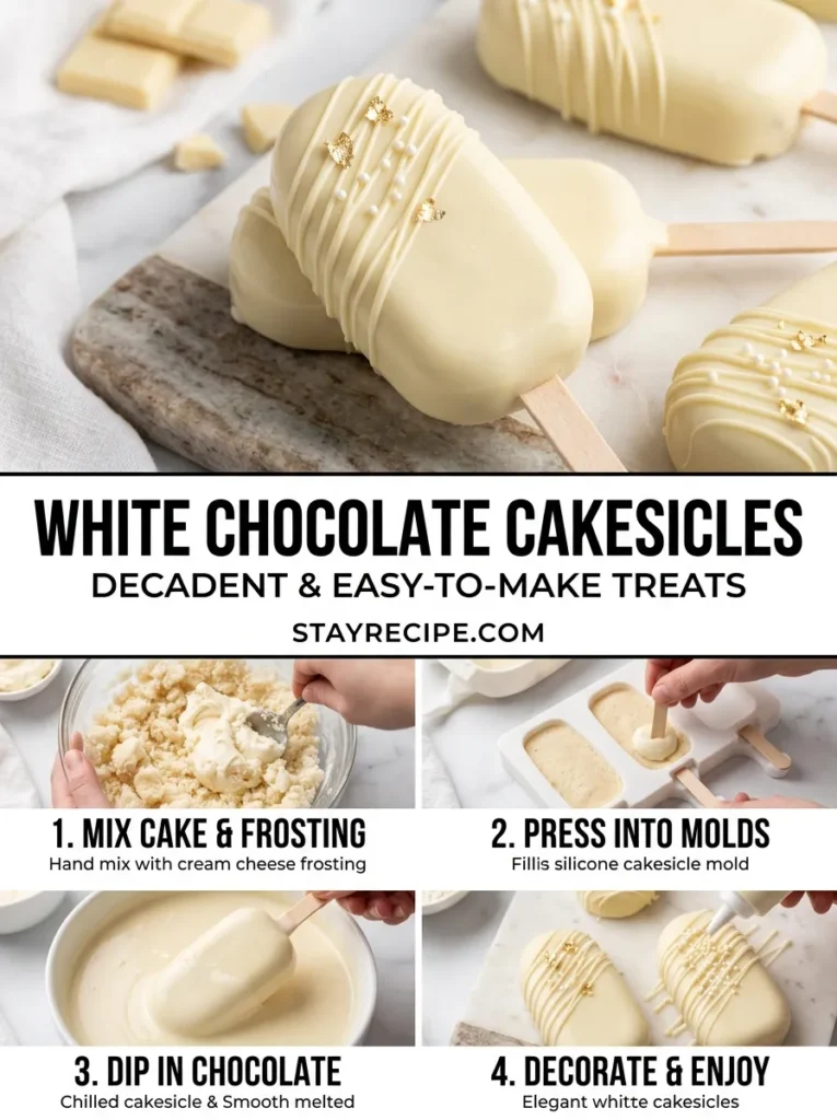 10  White Chocolate Cakesicle