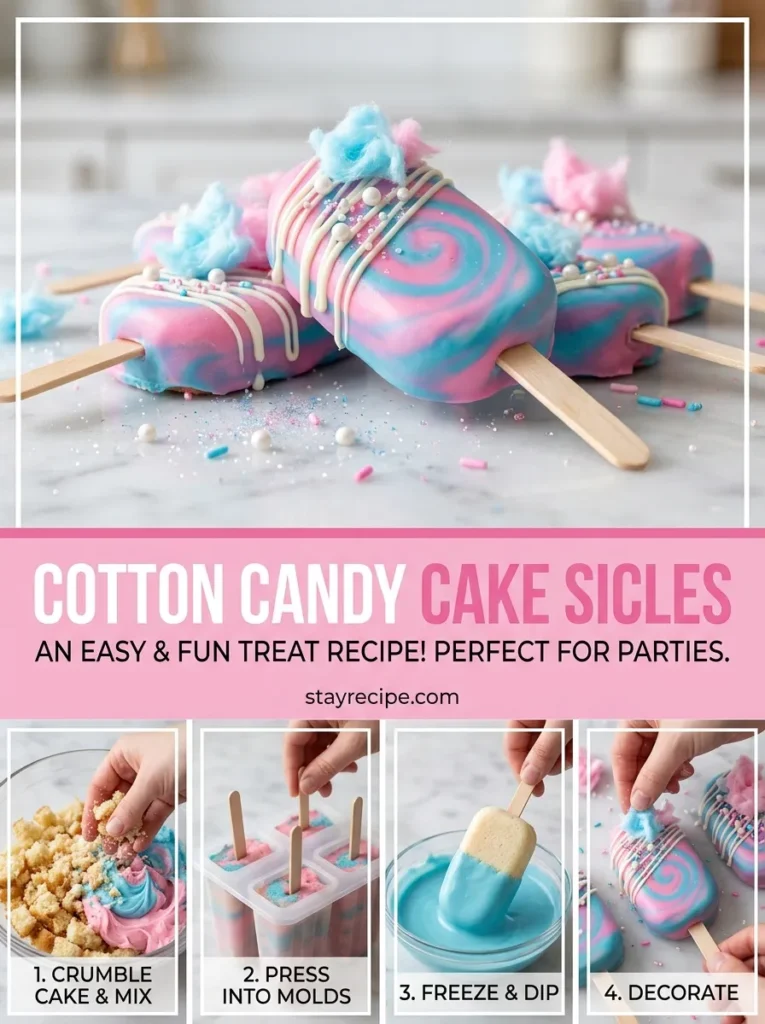 10 Cotton Candy Cake Sicles