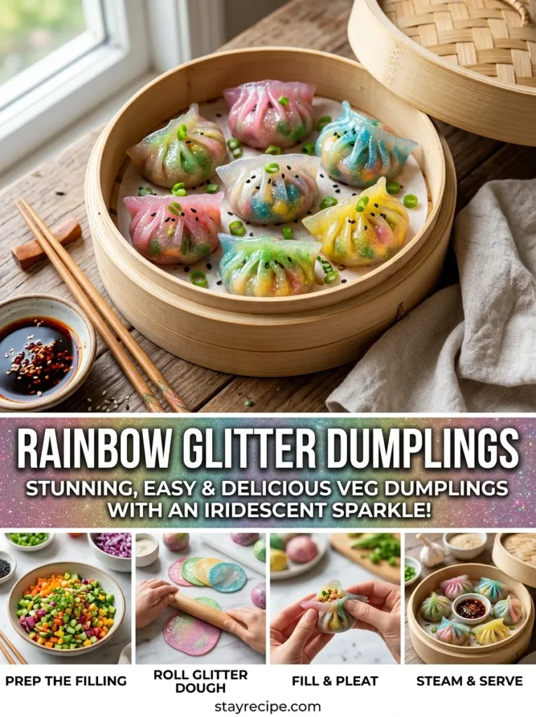 2  Rainbow Glitter Dumplings