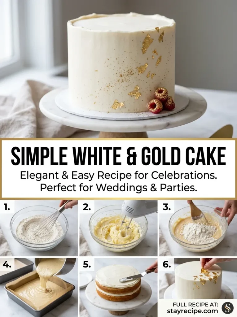 2  Simple White Gold Cake