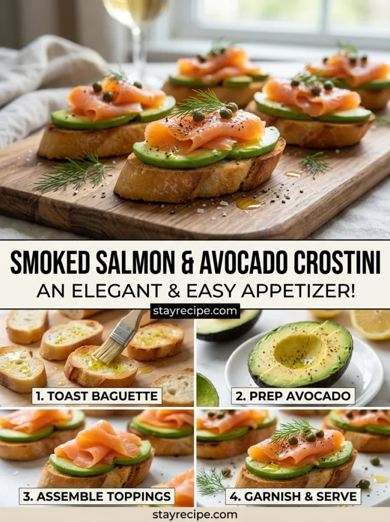 2  Smoked Salmon Avocado Crostini