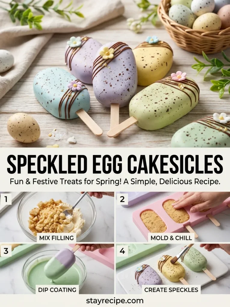 2  Speckled Egg Cakesicles