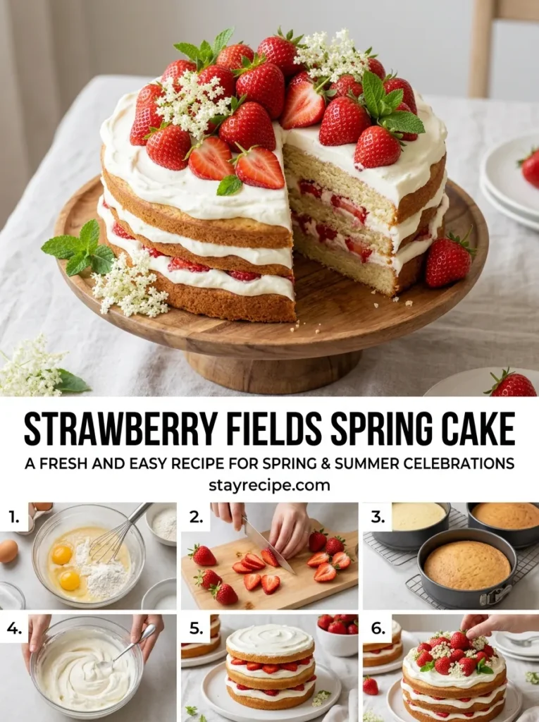 2 Strawberry Fields Spring Cake