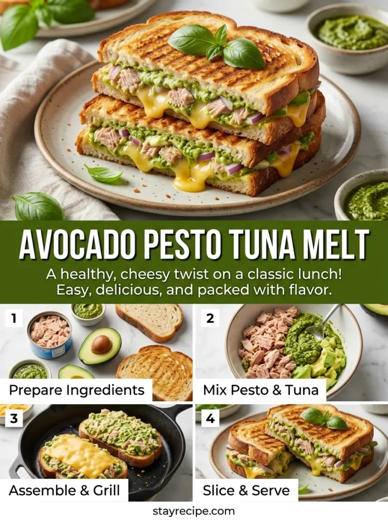 3  Avocado Pesto Tuna Melt