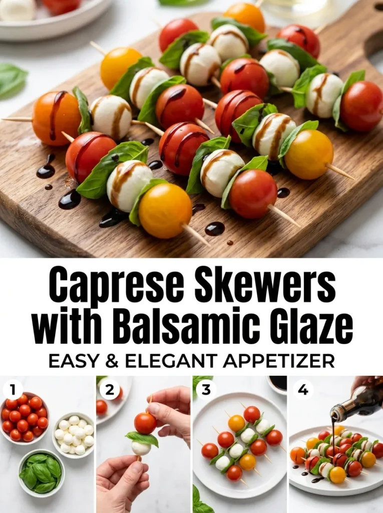 3  Caprese Skewers With Balsamic Glaze