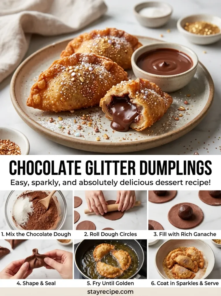 3  Chocolate Glitter Dumplings