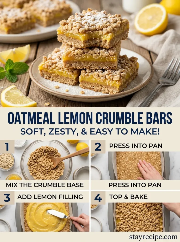 3 Oatmeal Lemon Crumble Bars