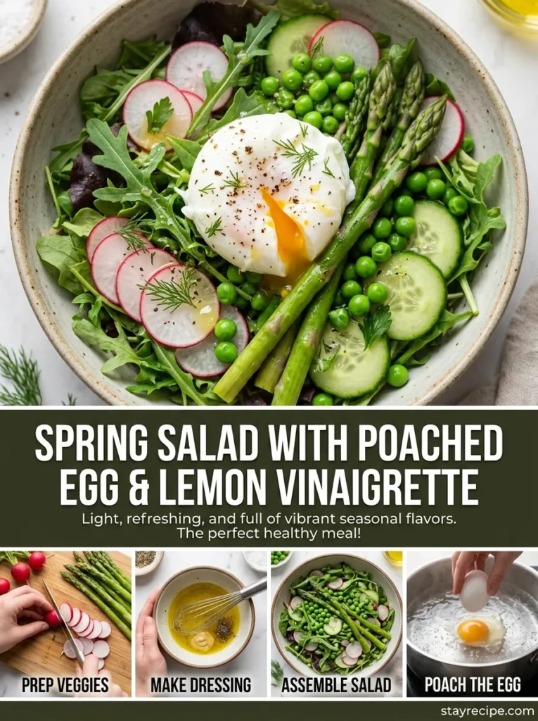 3 Spring Salad With Poached Egg Lemon Vinaigrette