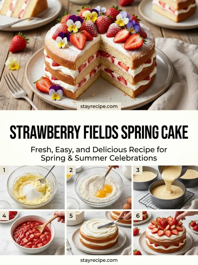 3 Strawberry Fields Spring Cake