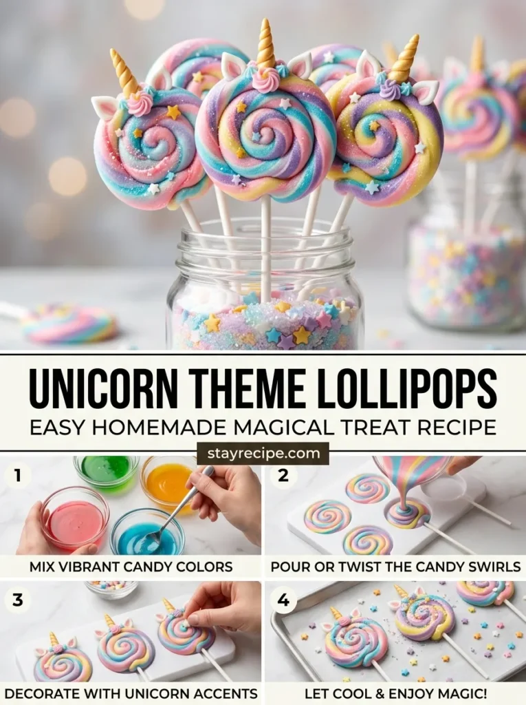 3  Unicorn Theme Lollipops