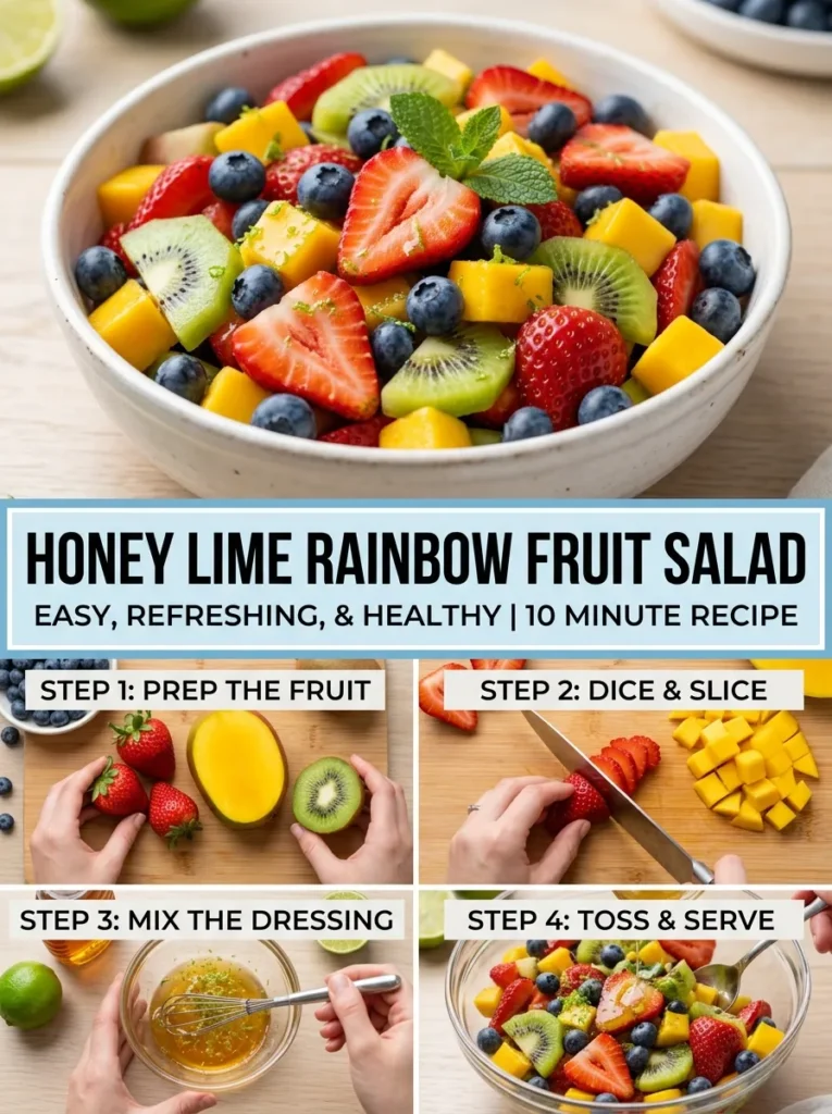 4  Honey Lime Rainbow Fruit Salad