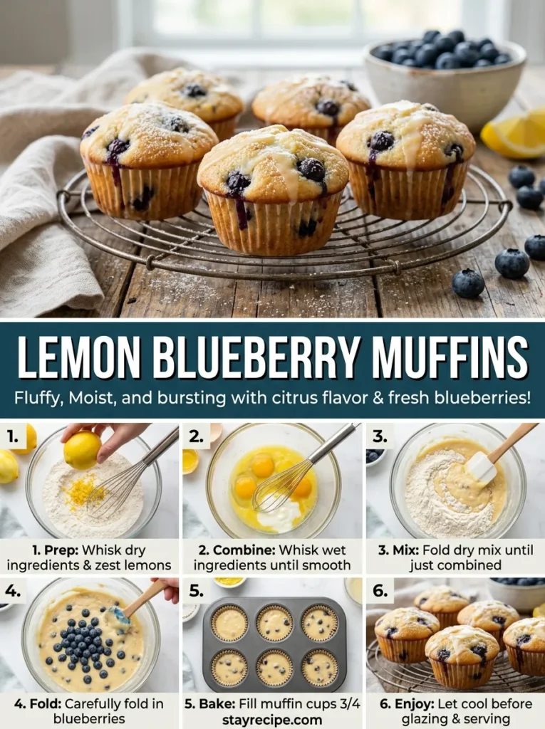 4 Lemon Blueberry Muffins