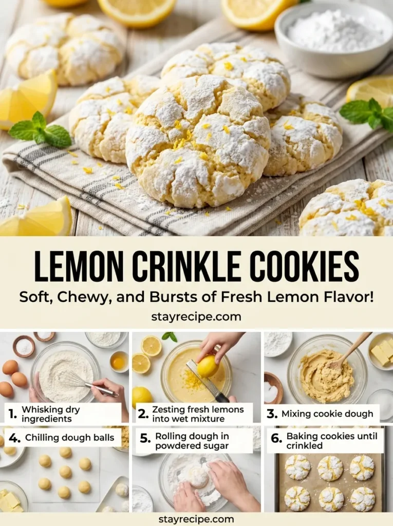 4  Lemon Crinkle Cookies
