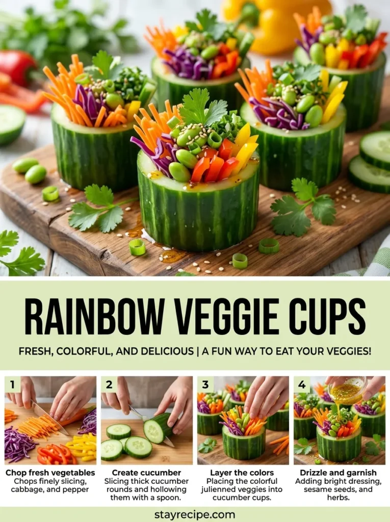 4  Rainbow Veggie Cups