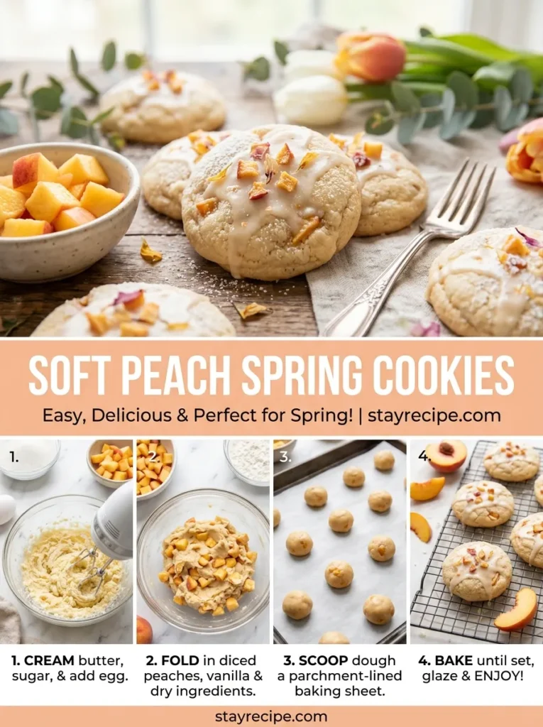 4  Soft Peach Spring Cookies
