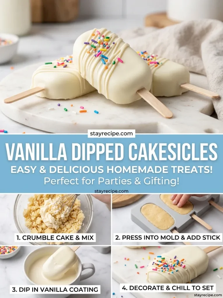 4  Vanilla Dipped Cakesicles