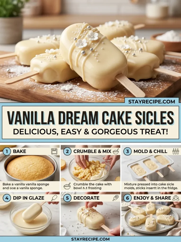 4 Vanilla Dream Cake Sicles
